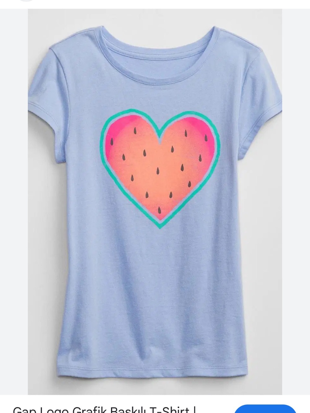 ☀️ 3/$15 Gap Kids Gap Logo Graphic Printed T-Shirt Heart Strawberry Blue